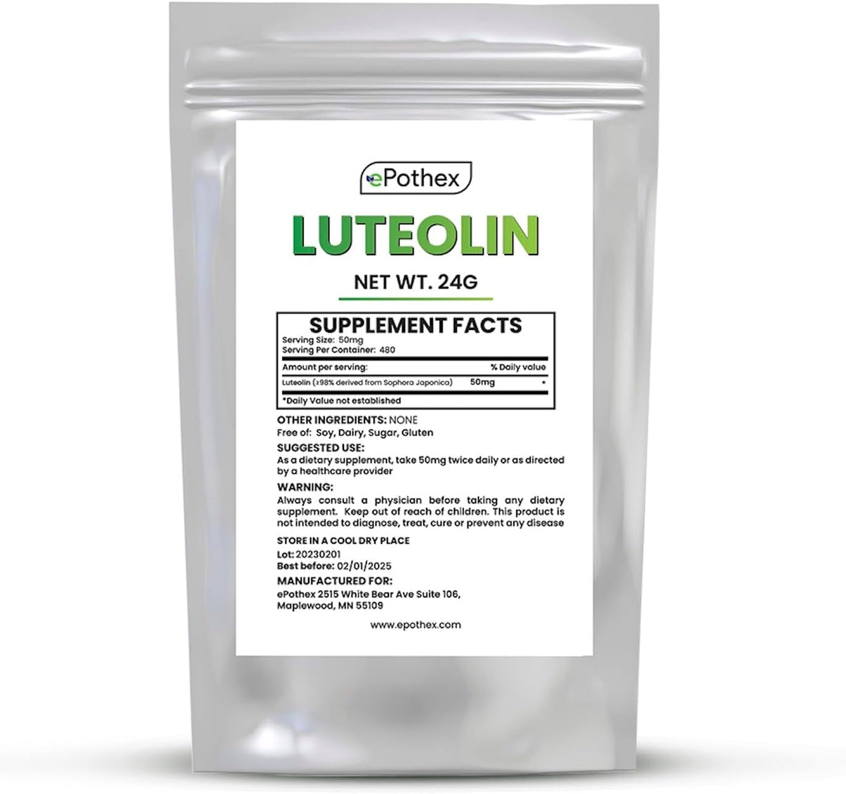 ePothex Pure Luteolin Powder 24g - görsel 1