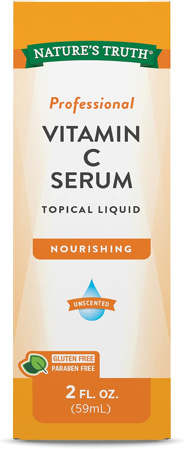 Nature's Truth Vitamin C Serum, 60 ml – Nourishing Facial Oil for Face & Skin, Unscented - görsel 1