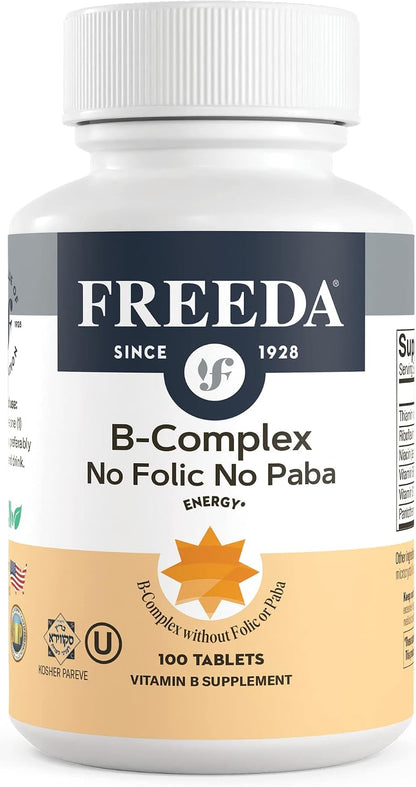 Freeda Super B Complex Without Folic Acid or PABA - 100 Tablets