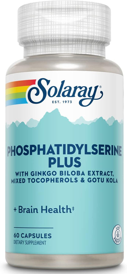 SOLARAY Phosphatidylserine Plus Supplement, 100 mg, 60 Capsules