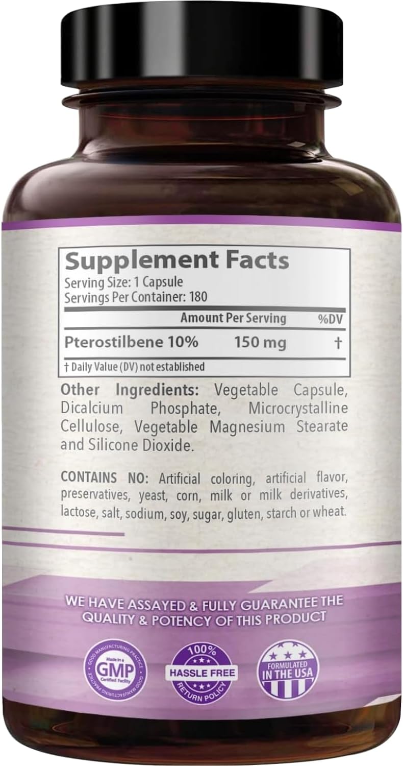 Pterostilbene 150mg Supplement – Antioxidant for Healthy Ageing & Immune Support - görsel 9