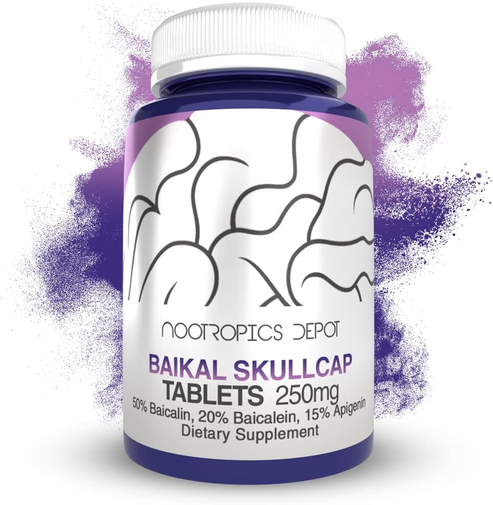 Nootropics Depot Baikal Skullcap Extract Tablets | 250 mg | 120 Tablets | >15% Apigenin, >20% Baicalein, >50% Baicalin - görsel 1