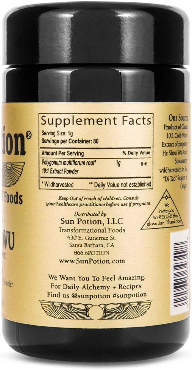 Sun Potion He Shou Wu Powder 10:1 Extract – Fo-Ti Root (Polygonum Multiflorum) Herbal Tonic, 200g - görsel 3