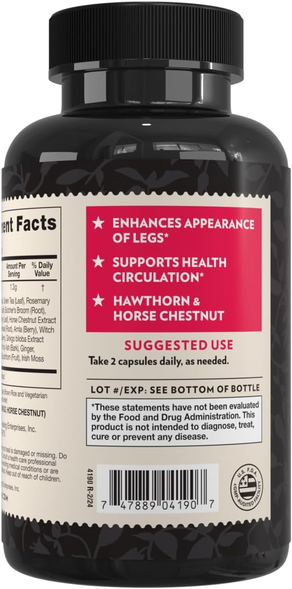 Crystal Star Vari-Vein (60 Capsules) - Herbal Circulation Support for Vein Health - Non-GMO - görsel 2