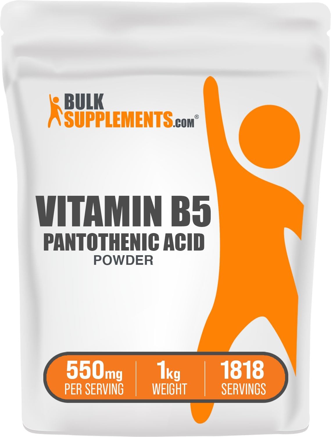 BulkSupplements.com Vitamin B5 Powder - Calcium Pantothenate, 500 mg, 100 g - görsel 7