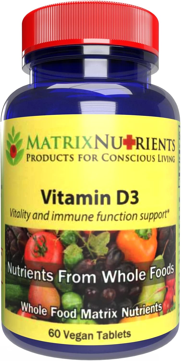 Matrix Nutrients Vitamin D3 1000 IU Vegan Tablets (60 Count) - görsel 1