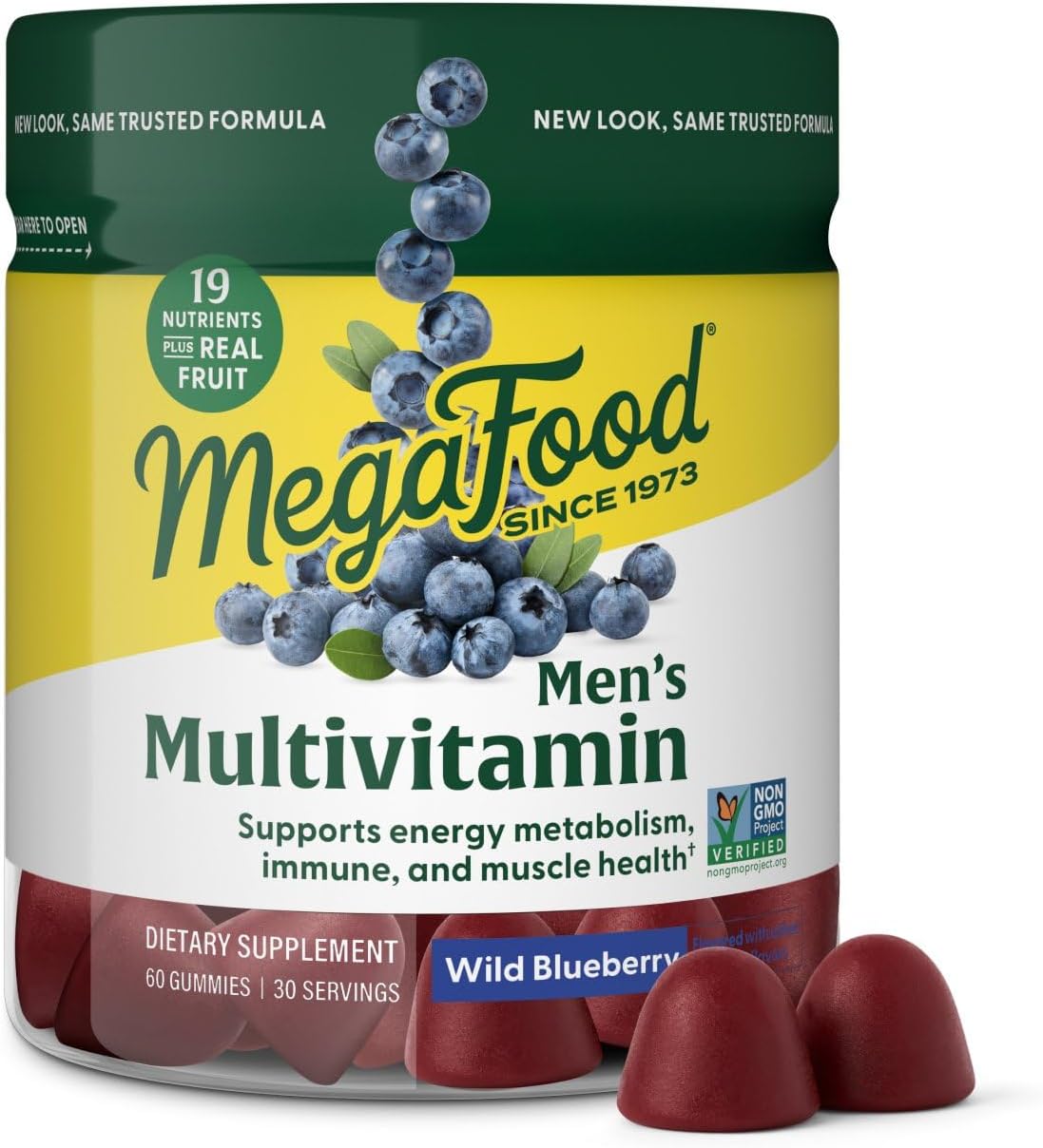 MegaFood Men's Multivitamin Wild Blueberry Gummy - 60 Gummies - görsel 1
