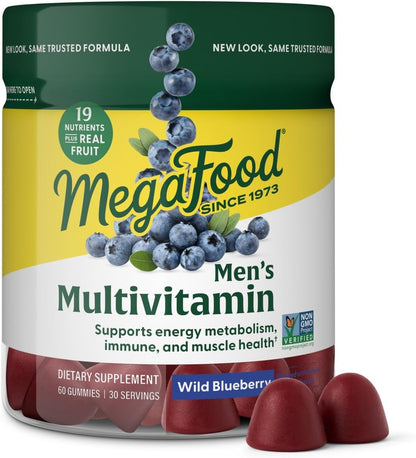 MegaFood Men's Multivitamin Wild Blueberry Gummy - 60 Gummies