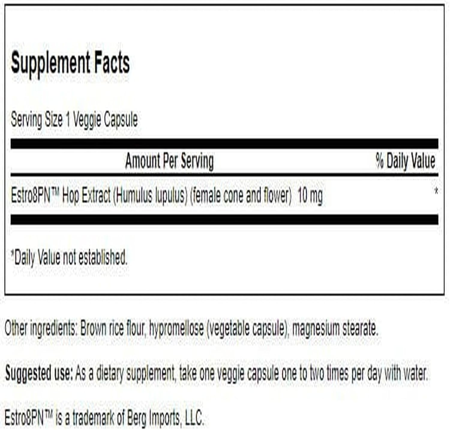 Swanson Estro8Pn Hop Extract 10 mg – 60 Veg Caps (2 Pack) - görsel 2