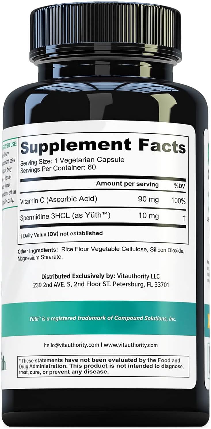 Vitauthority Enhanced Absorption Pure Spermidine Supplement - 99% Standardised Spermidine 3HCl, 60 Servings - görsel 6