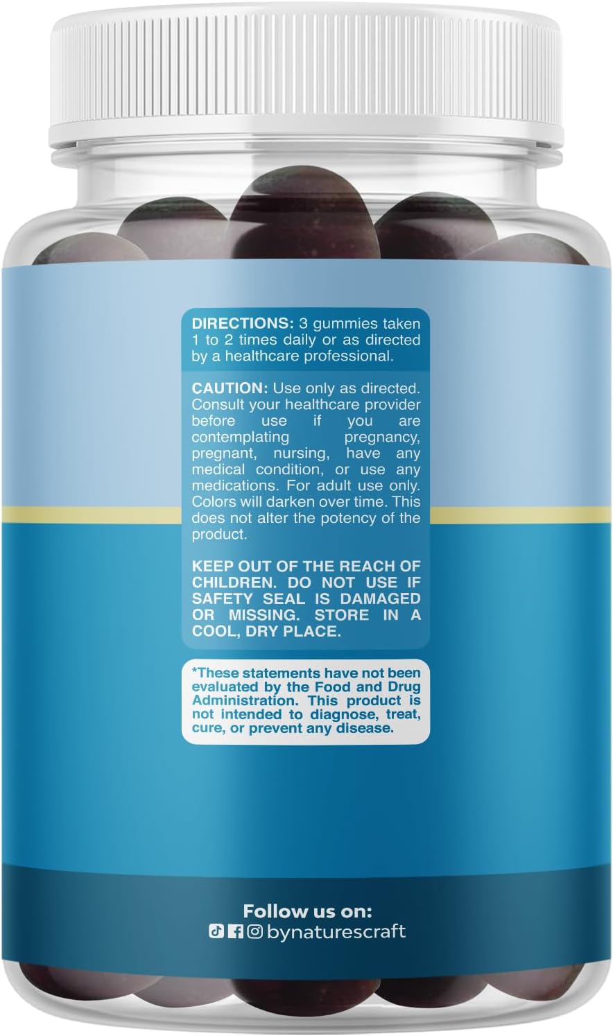 Pure Calm and Relaxing Magnesium Supplement – Magnesium for Stress Support & Rest Ease for Adults – High Absorption Mg Citrate Gummies with L Theanine & Ashwagandha for Muscle Cramps – 90 Count - görsel 9