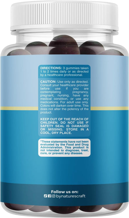 Pure Calm and Relaxing Magnesium Supplement – Magnesium for Stress Support & Rest Ease for Adults – High Absorption Mg Citrate Gummies with L Theanine & Ashwagandha for Muscle Cramps – 90 Count