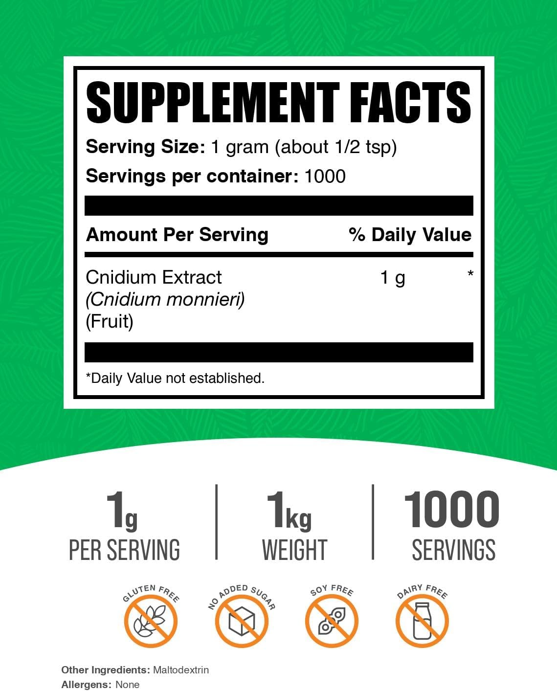 BulkSupplements.com Cnidium Fruit Extract Powder - Cnidium Monnieri Extract, Circulatory Support Supplement - Gluten-free, 1 g per Serving, 1 kg (2.2 lb) - görsel 2