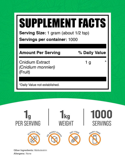 BulkSupplements.com Cnidium Fruit Extract Powder - Cnidium Monnieri Extract, Circulatory Support Supplement - Gluten-free, 1 g per Serving, 1 kg (2.2 lb)