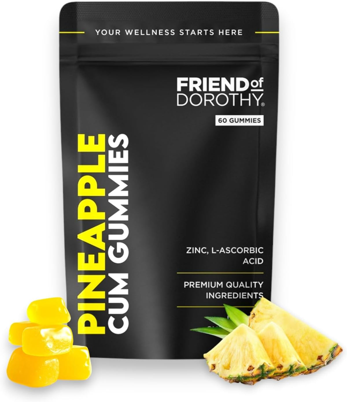 Pineapple C*M Gummies – Semen Volume and Sperm Health Supplement (60 Gummies, 1 Month Supply) - görsel 1