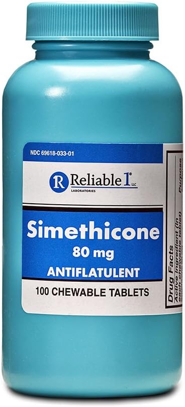 Reliable 1 Simethicone 80mg Anti-Gas 100 Peppermint Tablets - görsel 1