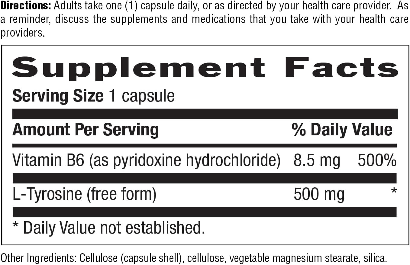 Country Life L-Tyrosine 500mg with Vitamin B6 - 100 Capsules - görsel 4