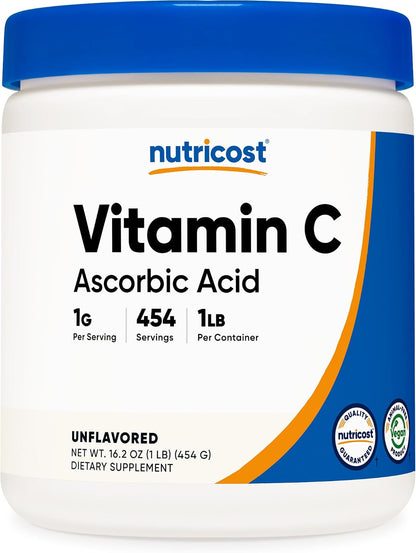 Nutricost Ascorbic Acid Powder (Vitamin C) 0.5 lb (227 g)
