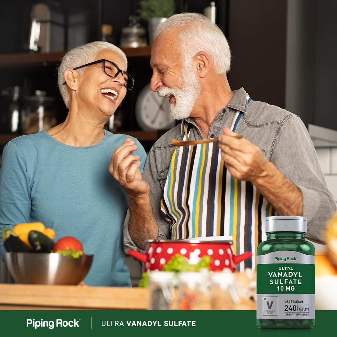 Piping Rock Vanadyl Sulphate 10 mg with Chromium - 240 Vegetarian Tablets - görsel 6