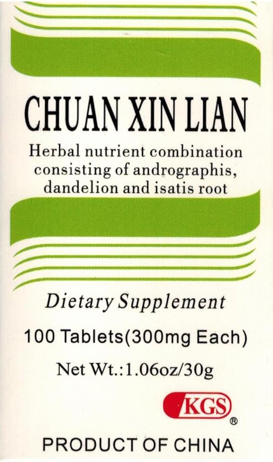 KGS Chuan Xin Lian (Andrographis paniculata) 300 mg, 100 Tablets - görsel 1