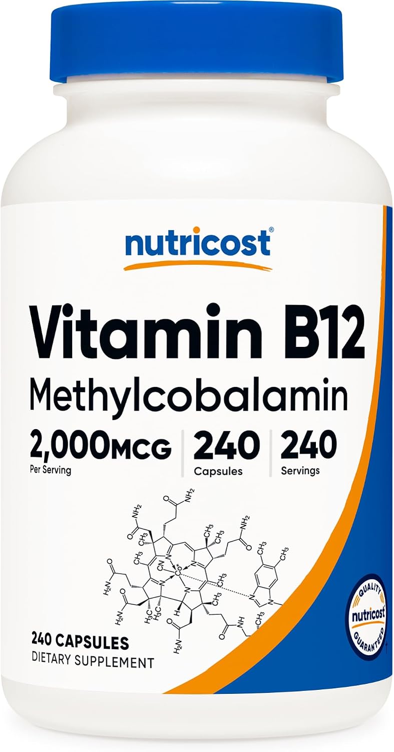 Nutricost Vitamin B12 (Methylcobalamin) 2000mcg, 120 Capsules - görsel 8