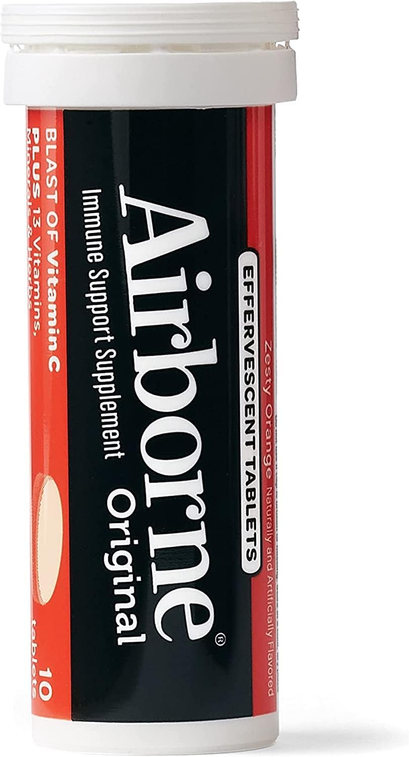 Airborne 1000mg Vitamin C with Zinc Effervescent Tablets - Immune Support with Antioxidants Vitamins A, C & E - 30 Fizzy Drink Tablets, Zesty Orange Flavour (Pack of 3) - görsel 5