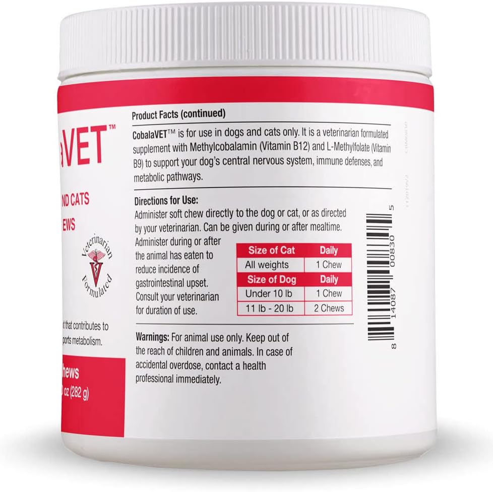 CobalaVet Vitamin B12 & B9 for Small Dogs & Cats – Supports Nervous System, Brain Function, Immune Defences & Cell Growth – Blood Cell Formation – Metabolic Pathway – 60 ml Liquid - görsel 4