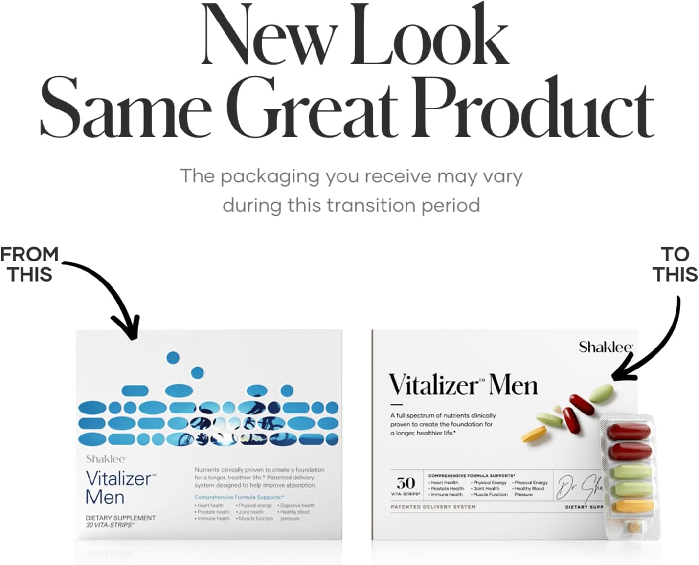 Shaklee Vitalizer Men - Advanced Nutrition Vita-Strips with Vitamins, Minerals, Omega-3s, Probiotics - 30 Strips - görsel 2