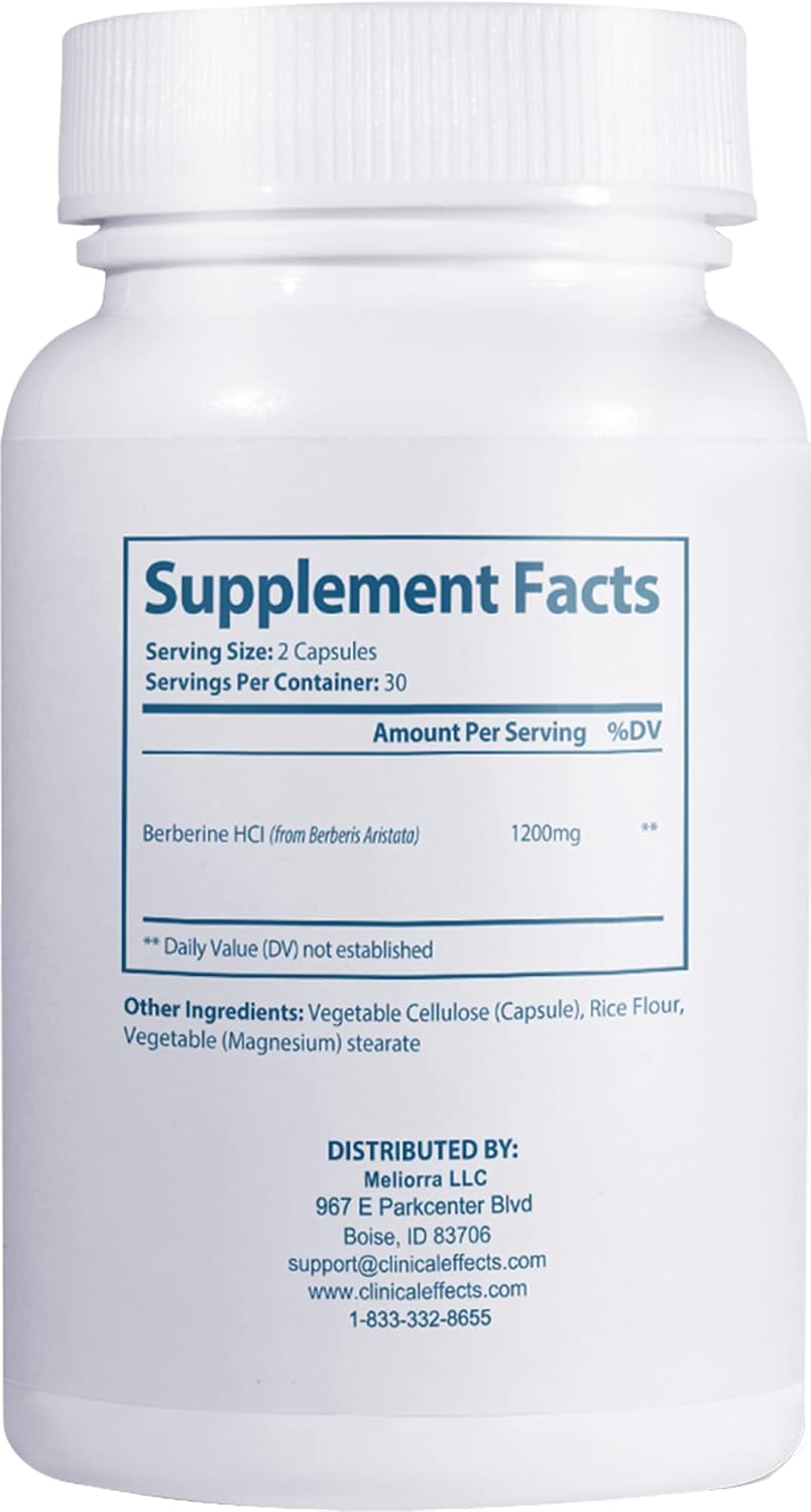 Clinical Effects Berberine HCL 1200 mg – 3 Pack – Vegan Supplement - görsel 2
