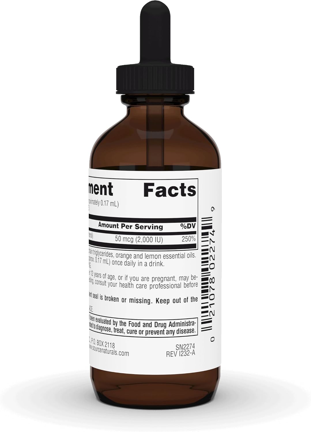 Source Naturals Vitamin D-3 Liquid Drops, 2000 IU, 30 ml - görsel 4