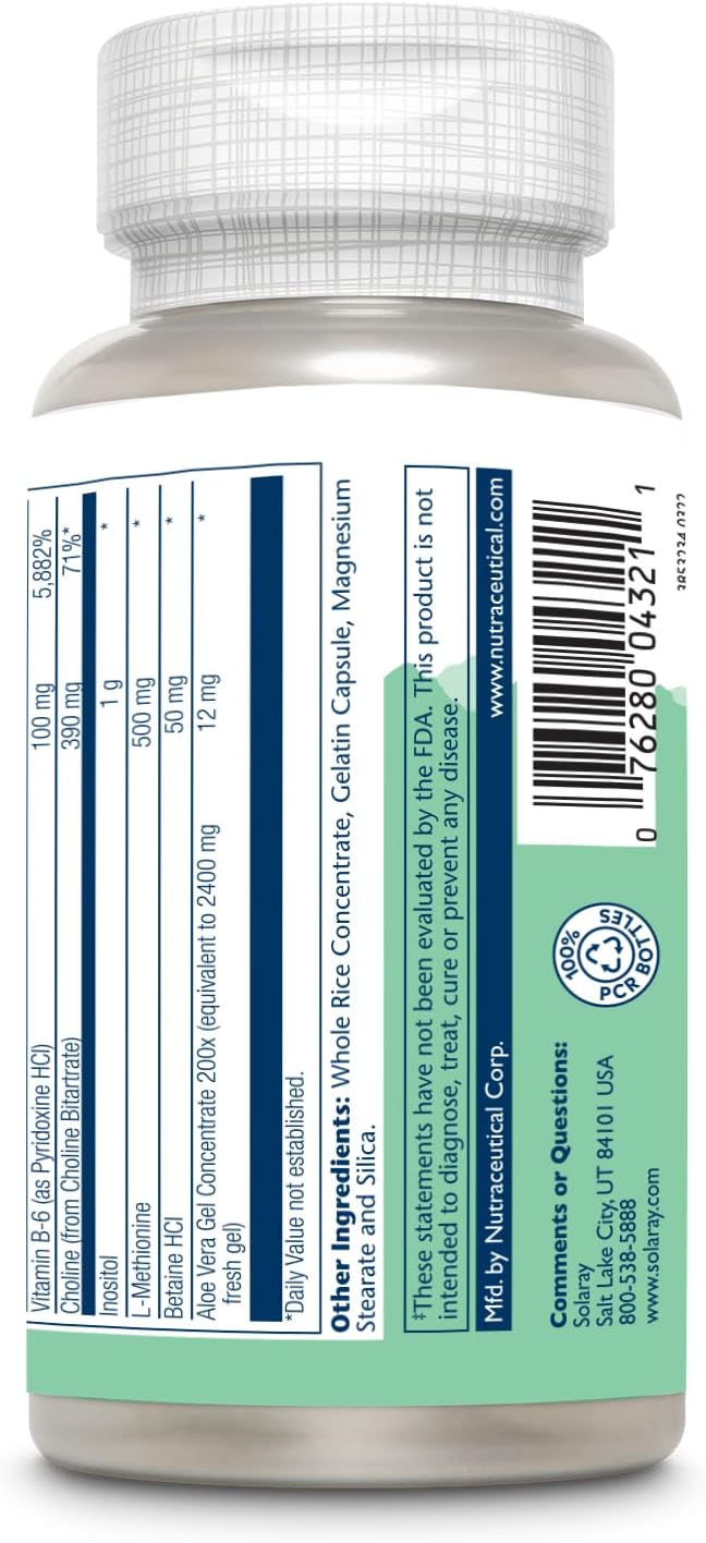 SOLARAY Lipotropic 1000 Plus – 100 Capsules - görsel 4