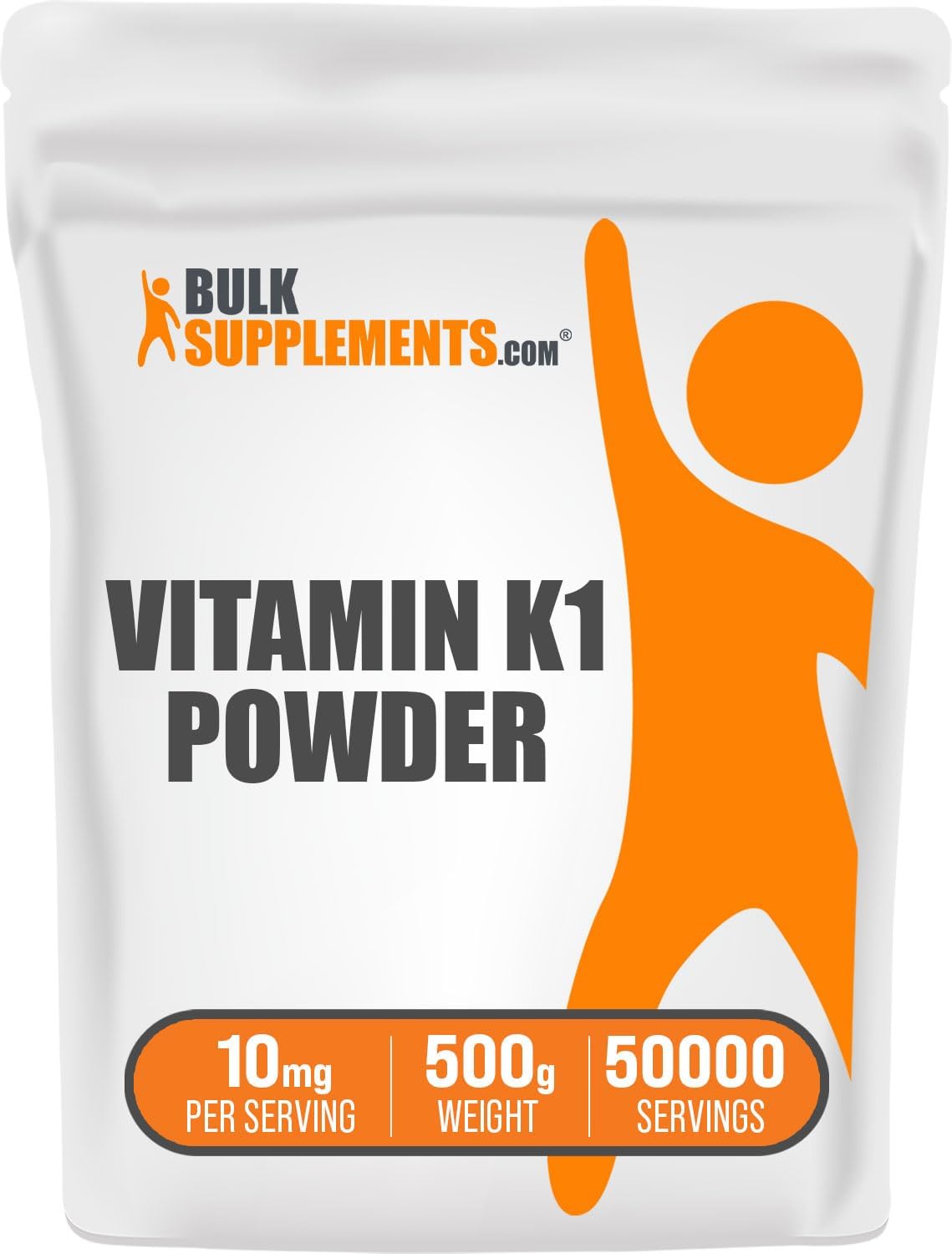 BulkSupplements.com Vitamin K1 Powder - Phylloquinone Supplement for Normal Blood Clotting and Bone Maintenance Support - Gluten-free, 10mg per Serving, 500g - görsel 1