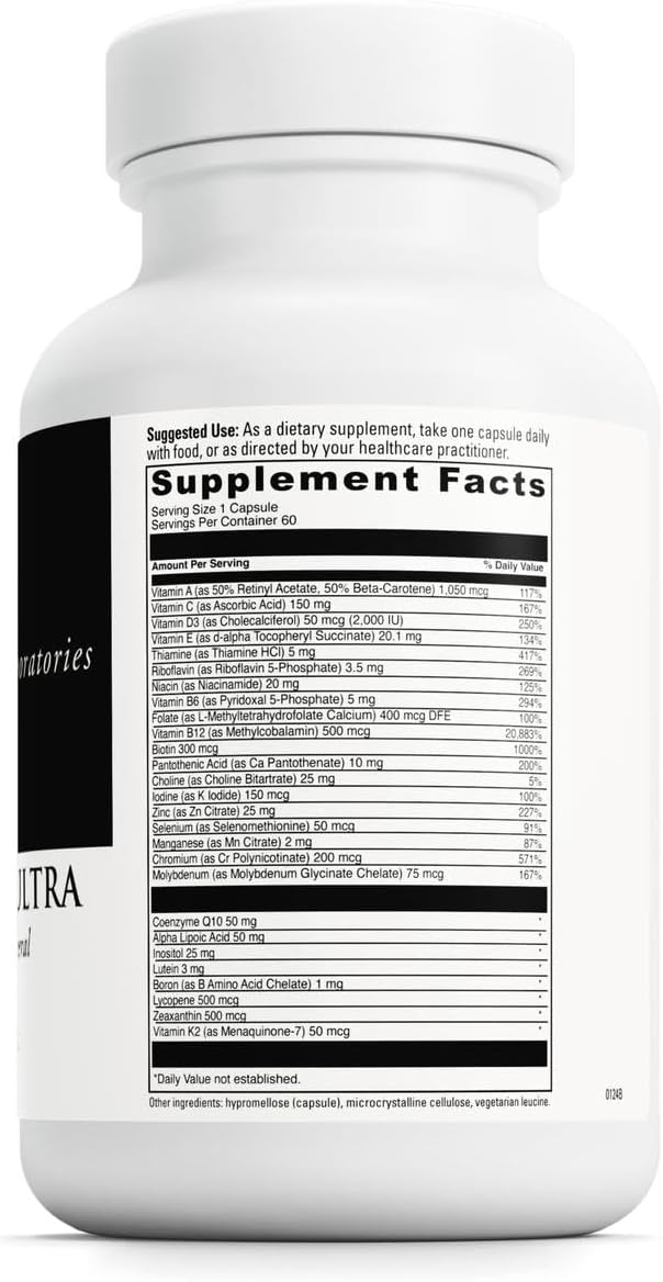 DAVINCI Labs Daily Best Ultra - Multivitamin & Mineral Supplement with B Vitamins, CoQ10, Choline, Boron, Lycopene - 60 Vegetarian Capsules - görsel 2