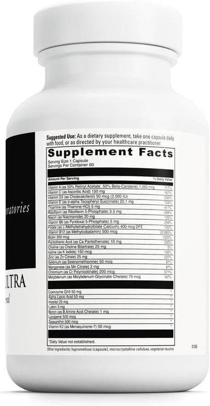 DAVINCI Labs Daily Best Ultra - Multivitamin & Mineral Supplement with B Vitamins, CoQ10, Choline, Boron, Lycopene - 60 Vegetarian Capsules