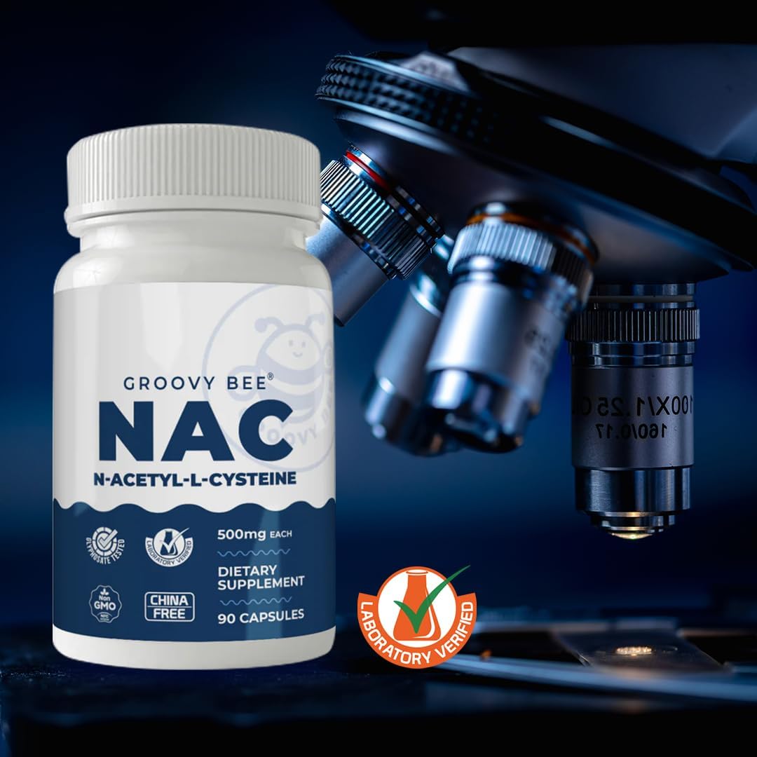 GROOVY BEE® NAC (N-Acetyl-L-Cysteine) 500mg, 90 Capsules - görsel 3