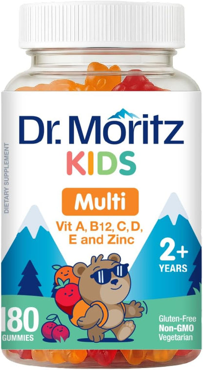 DR. MORITZ Kids Multivitamin Gummies | 14 Essential Vitamins | Daily Supplement for Ages 2+ | 60 Gummies