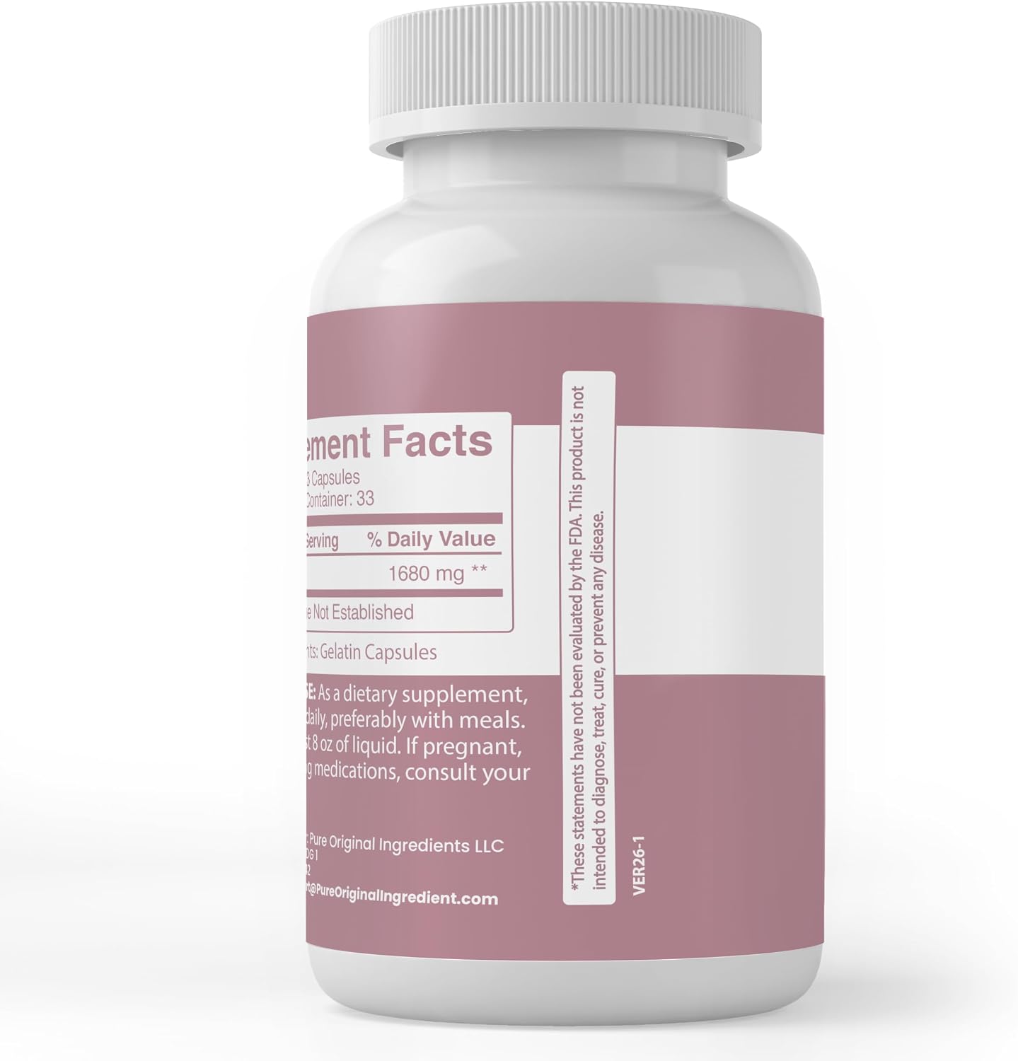 PURE ORIGINAL INGREDIENTS Inositol, (100 Capsules) Always Pure, No Additives Or Fillers - görsel 3