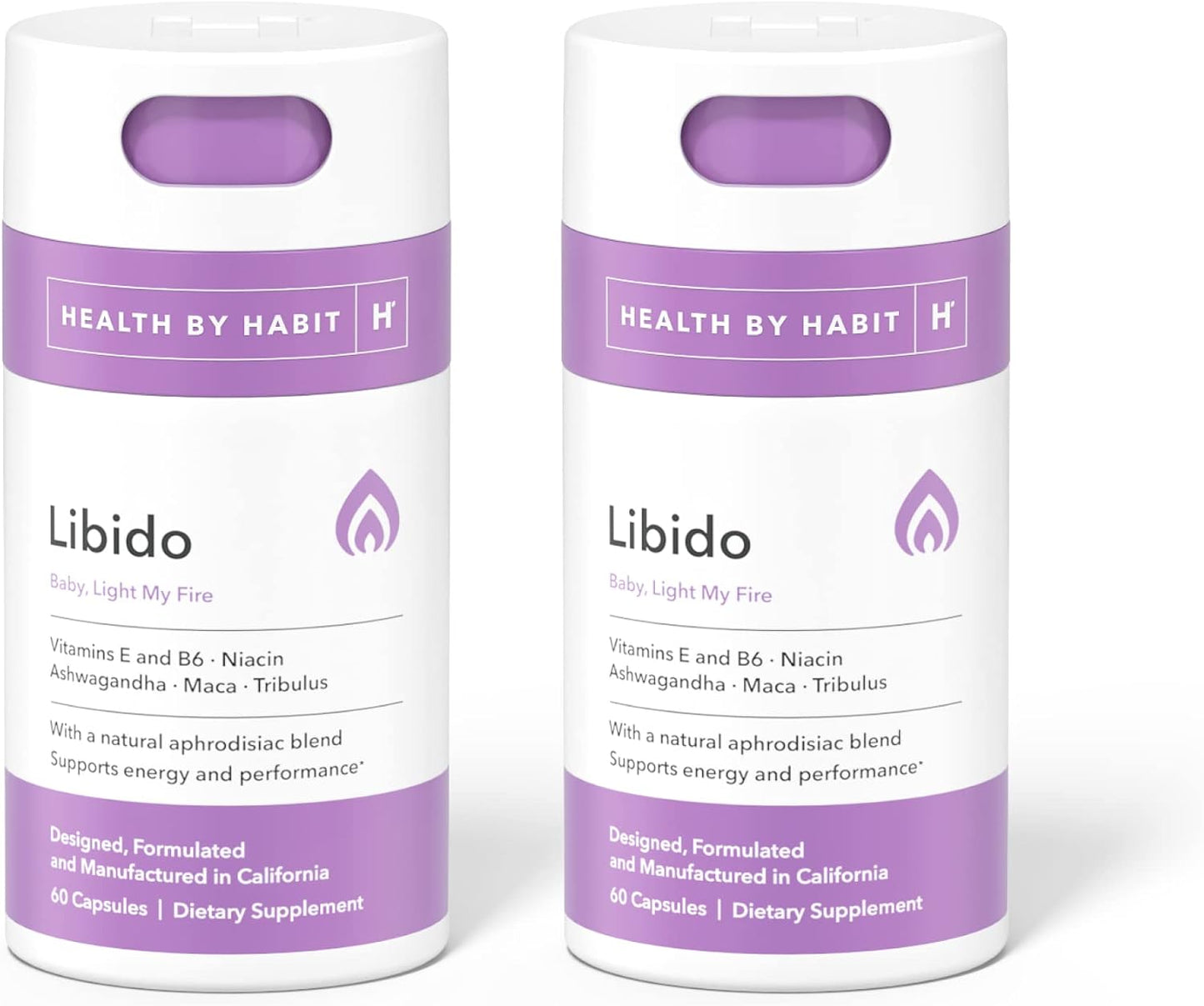 Health by Habit Libido Blend 2 Pack (60 Capsules) - Herbal Supplement with Maca & Ashwagandha, Vegan, Non-GMO, Sugar-Free - görsel 1
