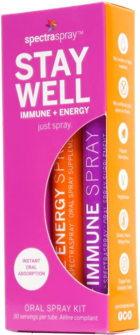 Travel Wellness Stay Well Kit: Immune Support & Vitamin B12 Oral Sprays, Vegan & Gluten-Free, 30-Day Supply - görsel 1