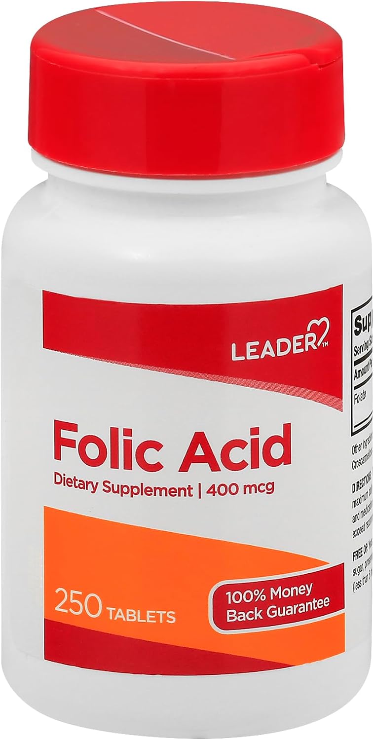 Leader Folic Acid 400 mcg Tablets, 250 Count - görsel 1