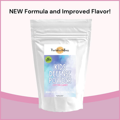 Kids Defence Powder | Orthomolecular Vitamin C (1000 mg) & B3 (250 mg) | New Formula | Cotton Candy Flavour | 120 Servings