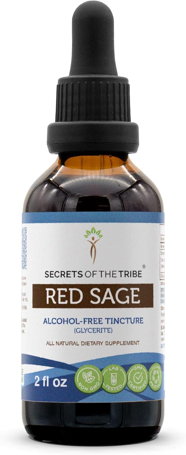 Secrets of the Tribe Red Sage Tincture – Alcohol-Free Extract, 2 oz - görsel 1