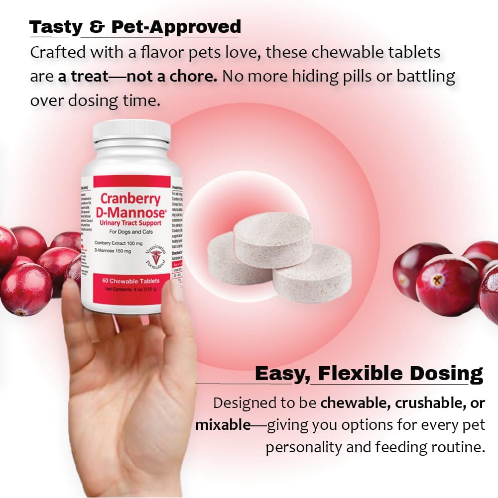 Pet Health Solutions Cranberry D-Mannose Urinary Tract Chewable Tablets for Dogs and Cats - görsel 3