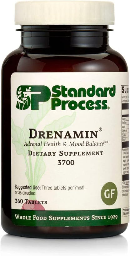 Standard Process Drenamin - Supports Adrenal Gland, Immune System, Energy & Mood - 360 Tablets
