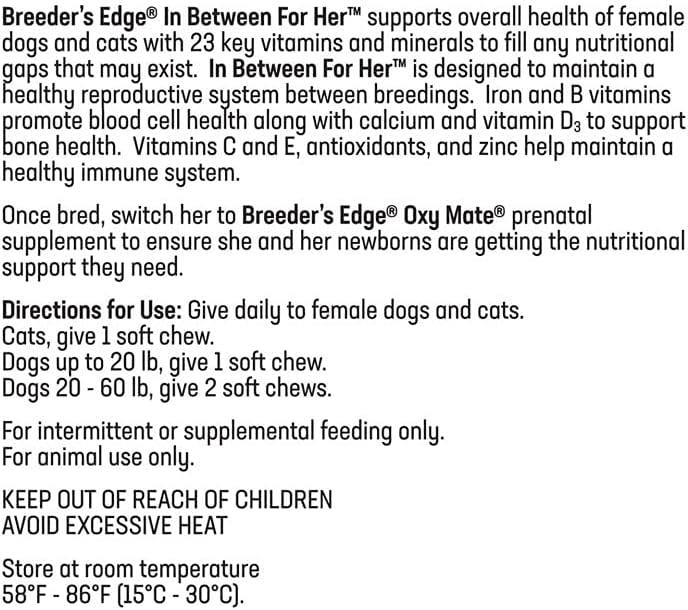 Breeder's Edge In Between for Her - Daily Multivitamin for Breeding Dogs and Cats (360 Chewable Tablets) - görsel 8