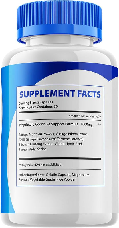 Nervo Vive Brain Food Supplement Capsules – All-Natural Maximum Strength Formula for Enhanced Memory and Focus (2 Pack – 120 Capsules)
