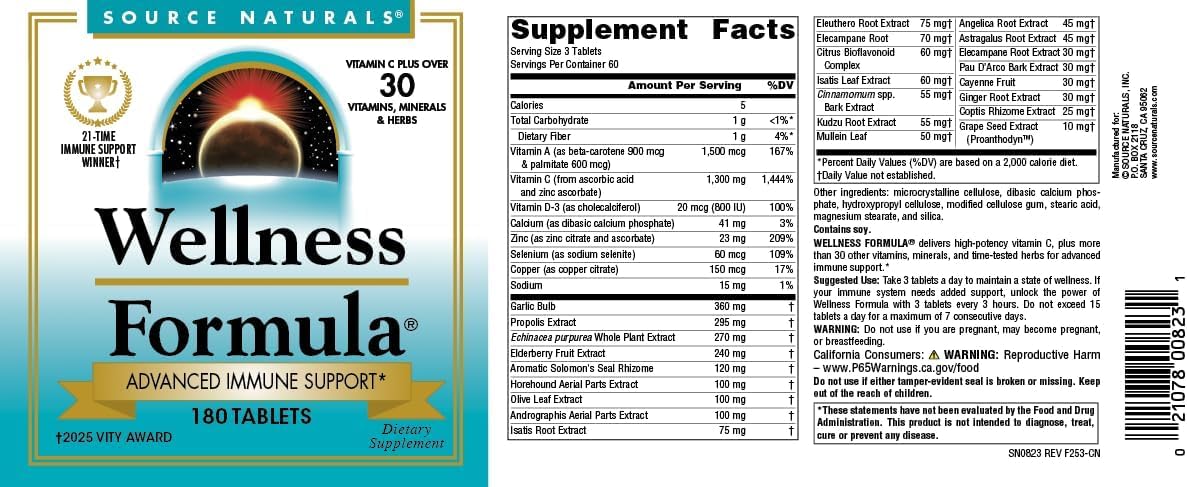 Source Naturals Wellness Formula – Bio-Aligned Immune Support – 180 Tablets - görsel 4