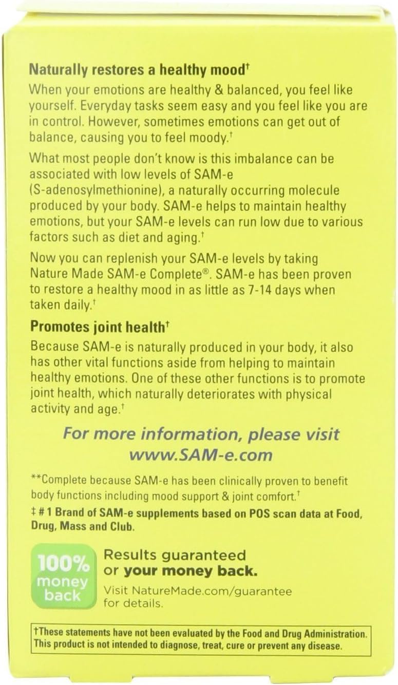 Nature's Made Sam-e Complete 400-mg 36 Tablets (2 Pack) - görsel 3