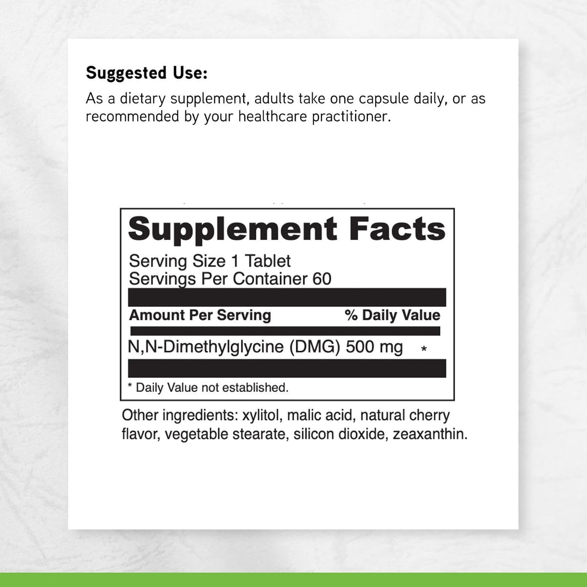 DAVINCI Labs Gluconic DMG 500 mg - Food Supplement for Endurance and Immune Support - 60 Chewable Tablets - görsel 6