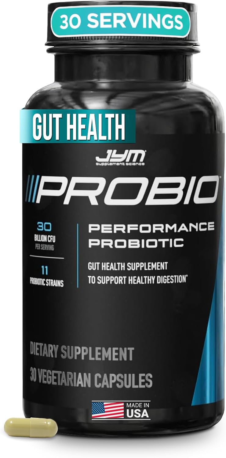 JYM ProBio Performance Probiotic - 30 Billion CFU, 11 Strains, Delayed-Release Vegetarian Capsules - görsel 1